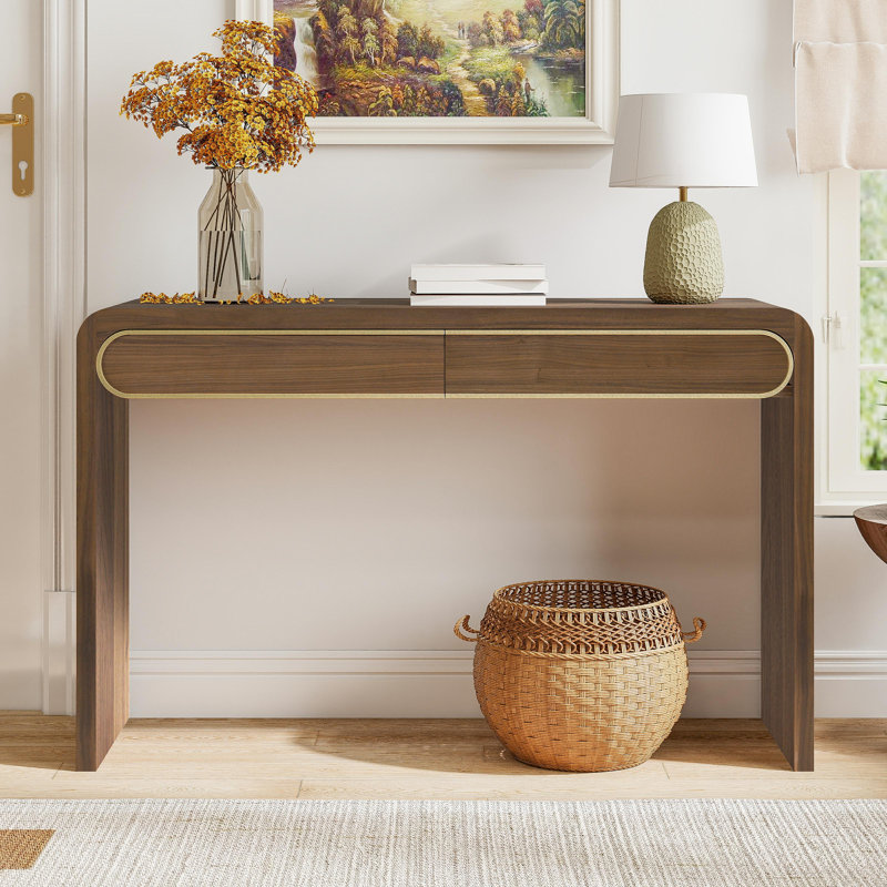 Console en bois Thalyn, Doré