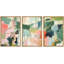 Effet de peinture abstraite grunge «Harmony in Abstraction Contemporary Geometric», 3 pièces sur toile-98804251-98804254
