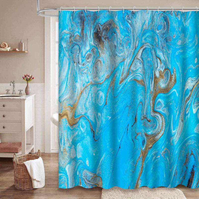 Rideau de douche abstrait 12 tons, L 72 po x l 72 po
