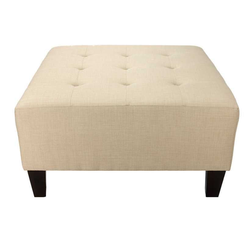 Emerson Upholstered Ottoman, Beige, Beige
