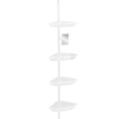  4 Tier Corner Shower Organizer In White