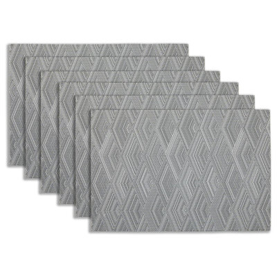 Diamonds Placemats Set Of 6 12" X 18" Heat-Resistant Table Mats For Dining Table Set For 6 Kitchen & Dining Room Decor Farmhouse, Boho, & Modern Style Easy To Clean, Durable & Stylish Table Decor