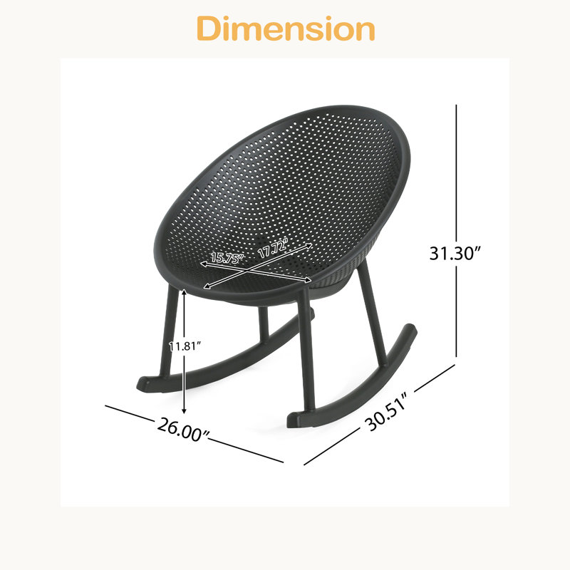 Chaise berçante (ensemble de 2), Noir