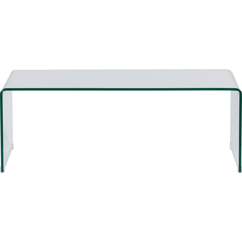 Dasher Glass Single Coffee Table, Clear, Yes, 13.8" H x 39.3" L x 19.7" W