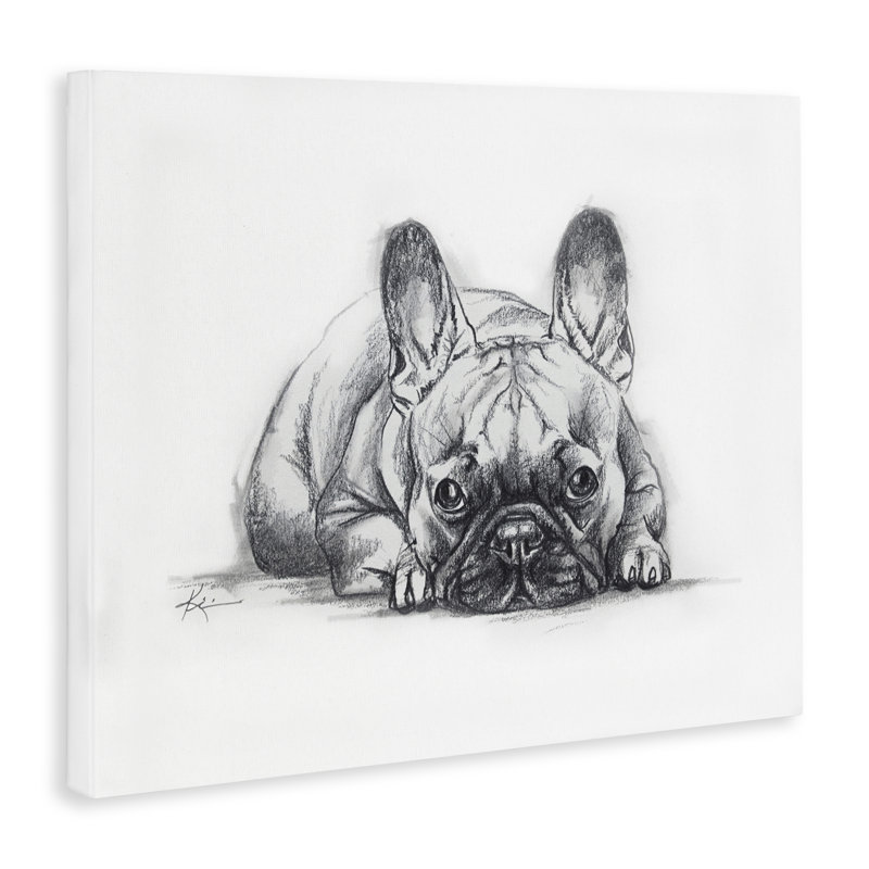  «French Bulldog Naptime», art mural sur toile par Lindsay Kivi Fine Art, H 16 po x l 20 po