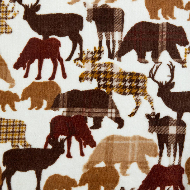 Jeté réversible imprimé Eddie Bauer, Animal Plaids Brown