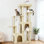 Arbre à chat 61 po à plusieurs niveaux pour chats d'intérieur, tour robuste pour grands chats adultes et Maine Coon avec perchoir très grand, 2 condos spacieux, poteaux à griffes en sisal naturel et jouets de jeu - beige