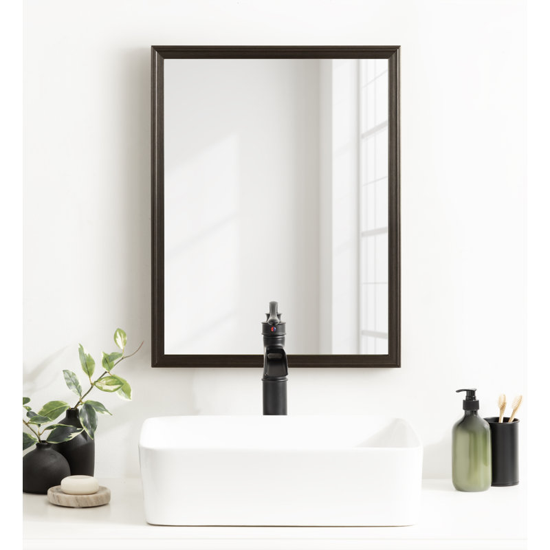 Miroir de salle de bain Colette, 25,75 po x 19,75 po, Gris