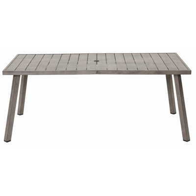 Table de salle à manger d'extérieur pliante en fer - Table de patio résistante aux intempéries avec plateau à lattes, structure en fer pliable et durable pour balcon et jardin