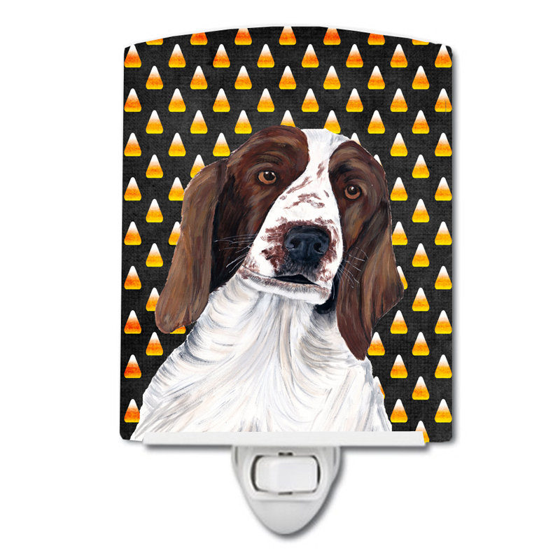 Éclairage pour nuit en céramique french bouledogue bonbon, Épagneul Springer Gallois