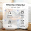 Édredon double / grand avec imprimé, volant à deux couches, coussin rond assorti, lit léger en microfibre 4 pièces pour lit double / grand, accent, blanc