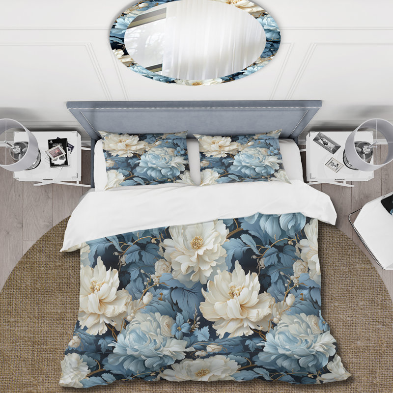 Ensemble de housse de couette Ethereal Rococo Flourish Victorian, Housse de couette pour très grand lit et 2 très
