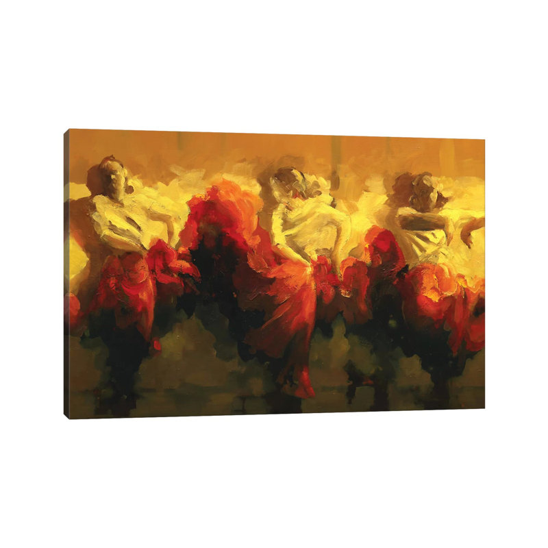 Cortejo Rojo I by Zil Hoque - Gallery-Wrapped Canvas Giclée on Canvas, Canvas, 20.32 cm H x 30.48 cm W
