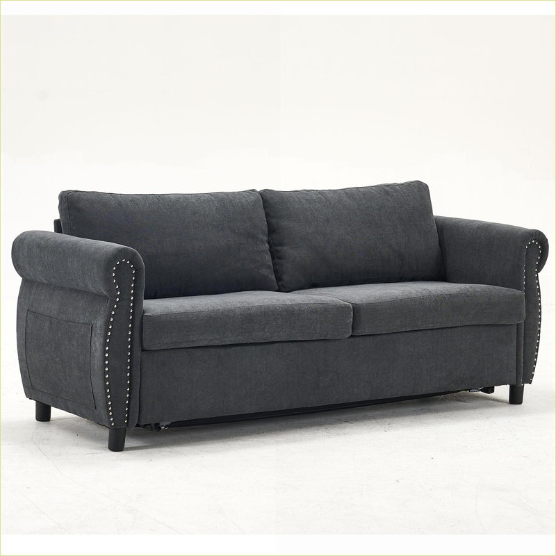 Canapé-lit convertible 2 en 1 Sofas, 80,7 pouces pour le salon | Gris | Tissu + métal