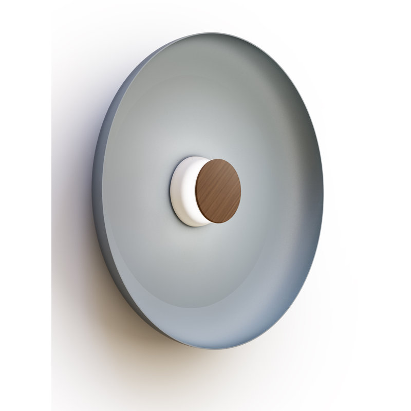 Totem Sconce Metal, 22" H x 22" W x 22" D, White/Walnut