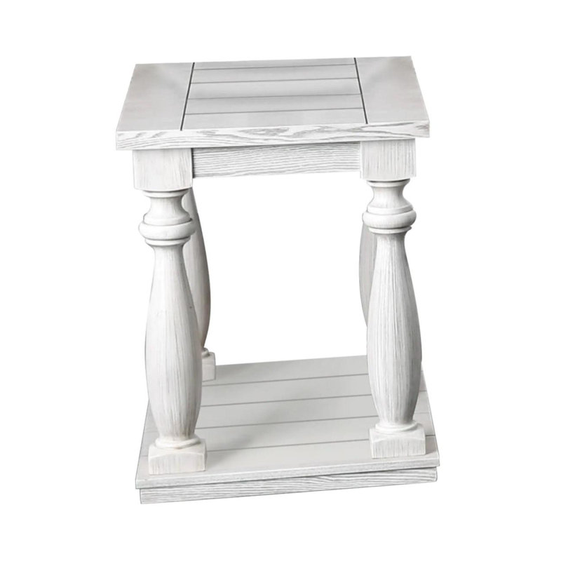 Rustic Style Antique White 1Pc End Table