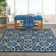 Machine-Woven Stain Resistant Floral Area Rug