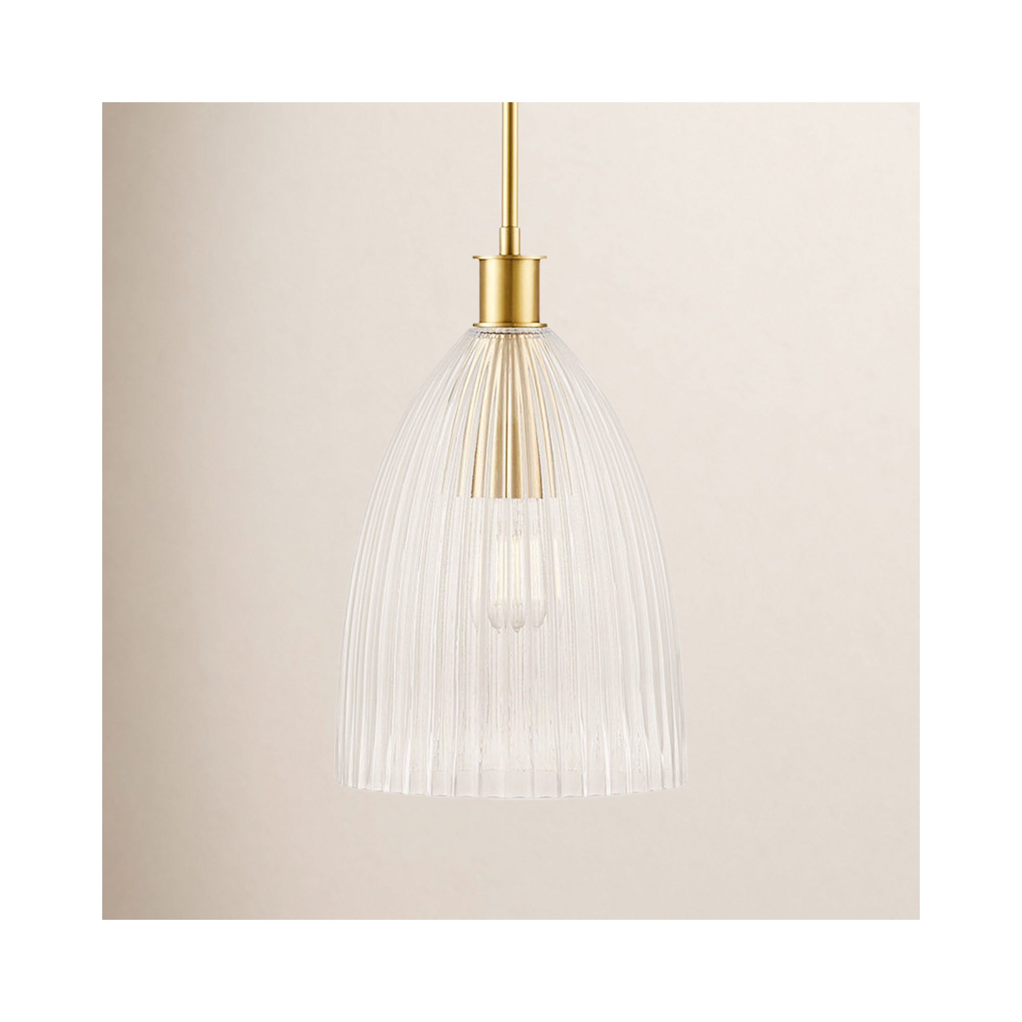 Whistler 1-Light Pendant in Natural Brass, 15.5" H x 10" W x 10" D