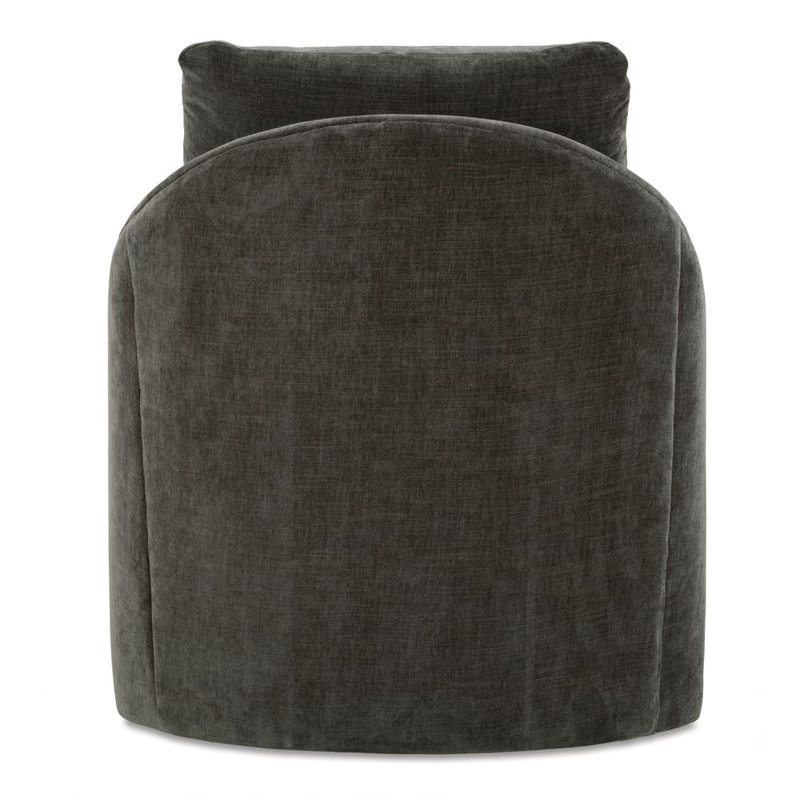 Laya Swivel Armchair, Charcoal Brown Chenille (22747-20)