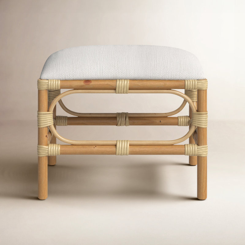 Bridgette Upholstered Ottoman, White