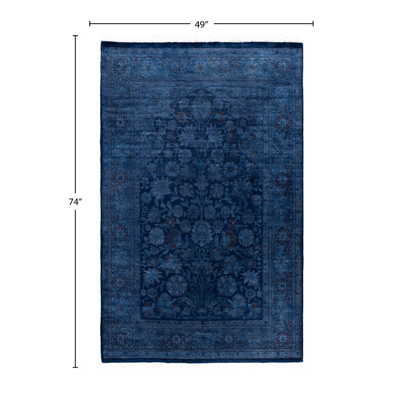 Overdyed One-of-a-Kind 4' 1" X 6' 2" Hand Knotted Area Rug