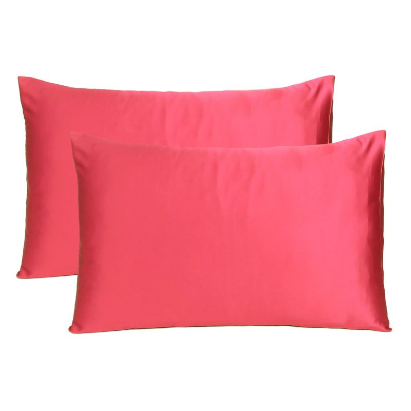 Taies d'oreiller en satin, Grand, Rouge coquelicot