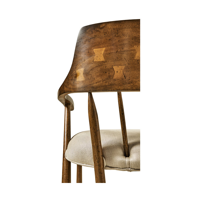 Casually Country Arm Chair, Tan, Medium Walnut