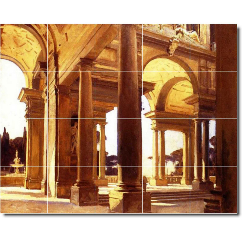 Carreau de peinture murale 40 po x 32 po 8 po x 8 po, Peinture de John Sargent City W07853