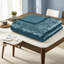 Ensemble de literie en velours luxueux avec coussin décoratif, bleu sarcelle, double / grand