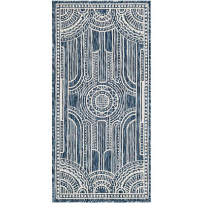Contemporary Huitt Runner Rug Blue Color
