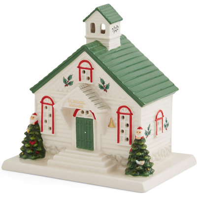 Décoration de Noël miniature de village d'arbre de Noël, ensemble de village éclairé à DEL, décor de vacances en céramique
