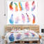 Tapisserie de plumes d'arc-en-ciel Floral-28483980