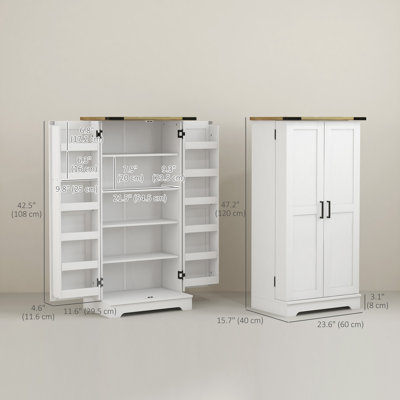 Armoire de cuisine avec tablettes réglables blanc crème
