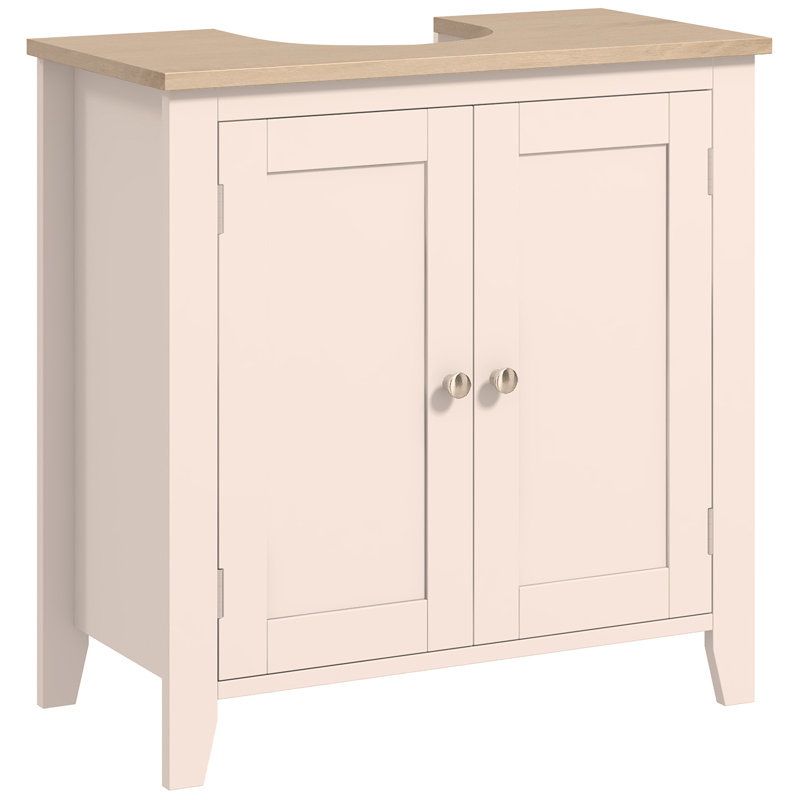 Armoire de rangement à piédestal, sous-lavabo, meuble-lavabo de salle de bain avec U et tablette interne réglable,