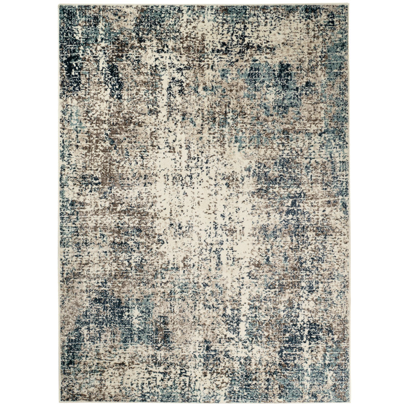 Beacham Transitional Abstract Low Pile Performance Area Rug, Rectangle 5'1" x 7'6"