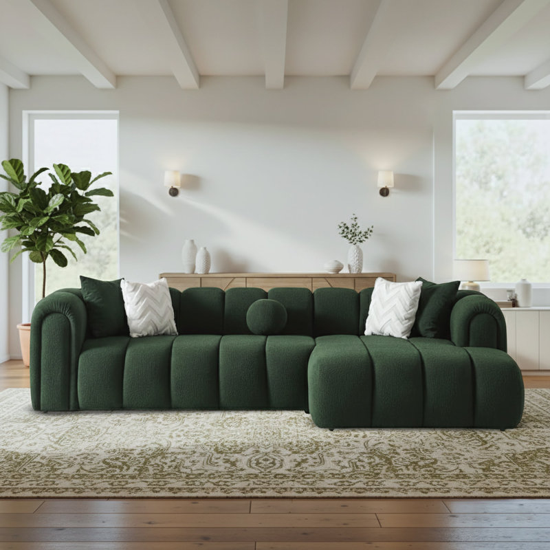 Canapé modulaire Beatrice, Bouclé vert foncé