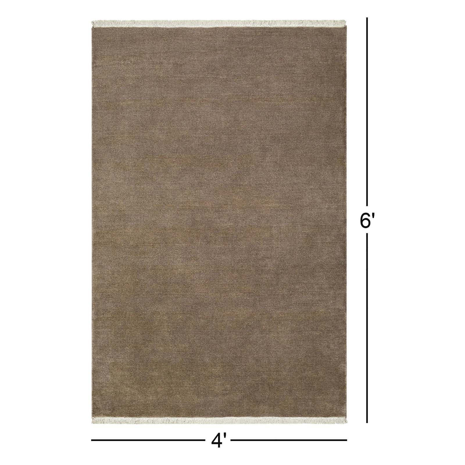 Clio Hand-Loomed Ivory Wool Rug, Rectangle 4' x 6'