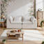 Ensemble de canapé modulaire surdimensionné avec sièges larges et profonds 74,8 po de large Cloud, velours blanc antique, ensemble de meubles de salon 2 places-499852482