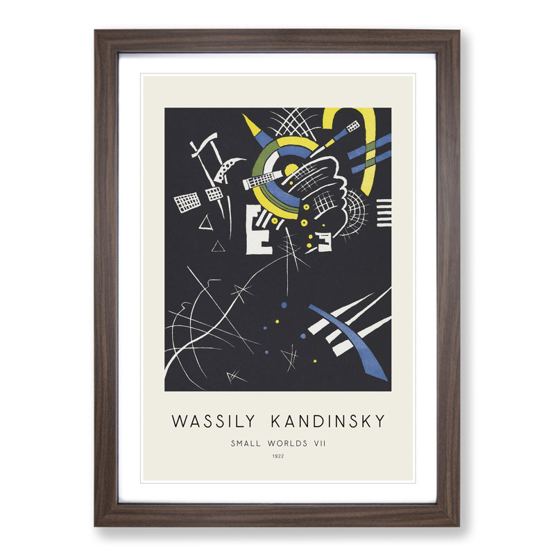 Small Worlds Vii by Wassily Kandinsky - Picture Frame Painting, 65cm H x 48cm W x 2cm D, Walnut
