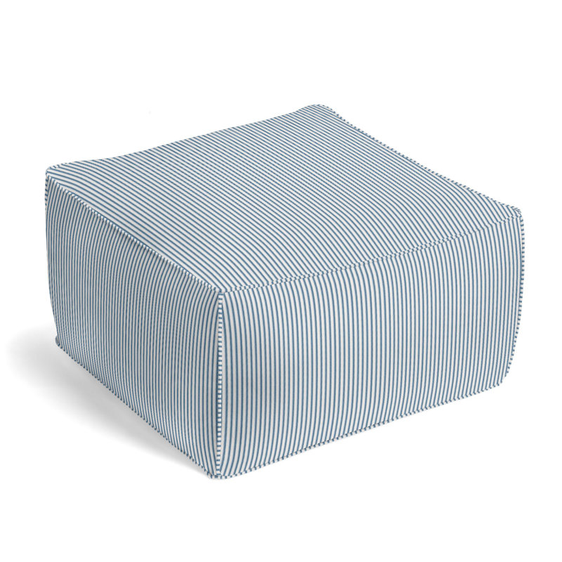 Upholstered Pouf, Blueberry 100% Cotton