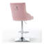 Portland Swivel Upholstered and Velvet Adjustable Height Bar Stool with Stainless Steel Frame-70078082