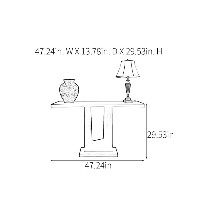 Console Modern Minimalist Art, 29,53 po H x 47,24 po L x 13,78 po P