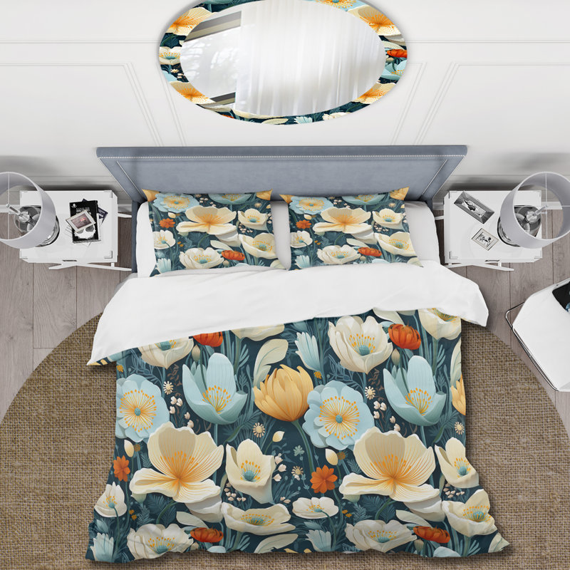 Ensemble de housse de couette Beige Natures, Housse de couette pour très grand lit et 2 très