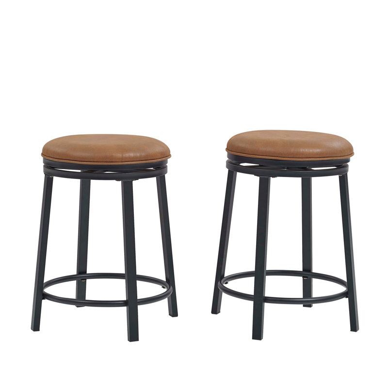 Ensemble de 2 tabourets pivotants avec structure en métal