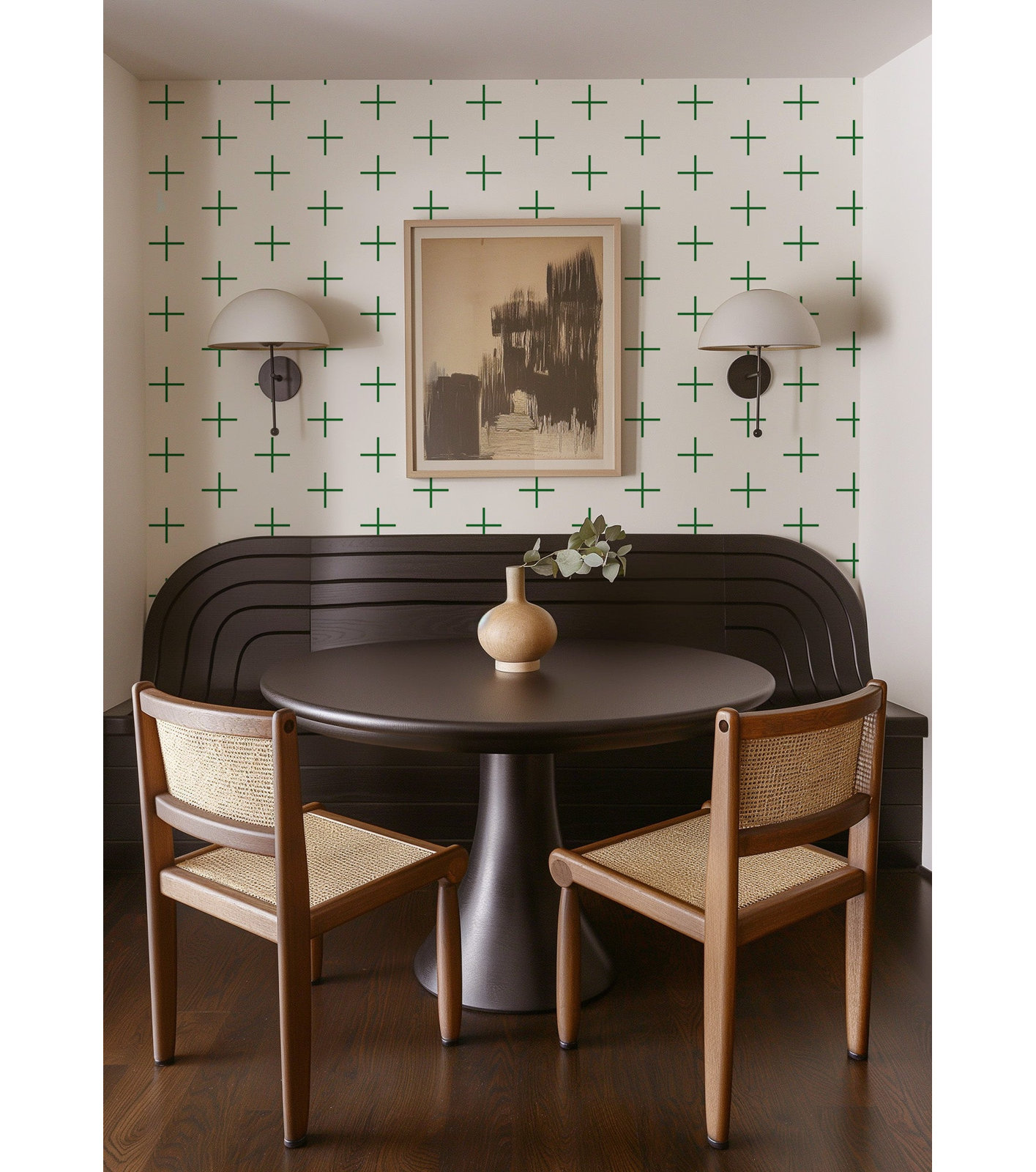 Mrs Paranjape Papers Mrs Paranjape Self-Adhesive Wallpaper, Signature Green, Faux Grasscloth, Non-pasted