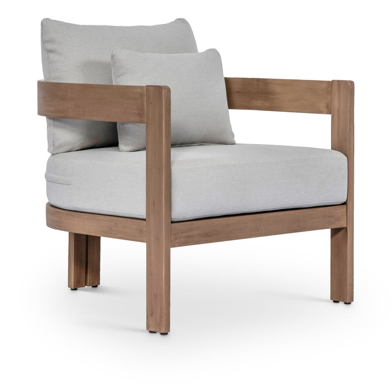 Newport Glenmore Water Resistant Fabric Upholstered Outdoor Patio Chair with Protective Cover Included, Grey