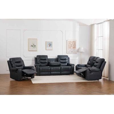 Adele 3 - Piece Faux Leather Living Room Set by Winston Porter