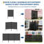 2 Pack Freestanding Garden Privacy Screen, 137x96cm Galvanised Steel Fence Panels, Heavy Duty Grey Louvered Outdoor Divider, No Dig Windproof Rustproof for Patio, Balcony & Garden