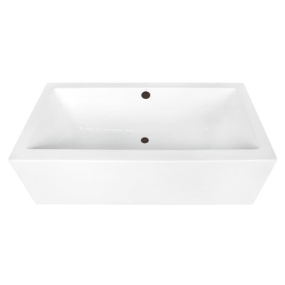 Kingston Brass Aqua Eden 67-Inch Acrylic Rectangular Double Ended Freestanding Tub with Overflow/Drain Assembly