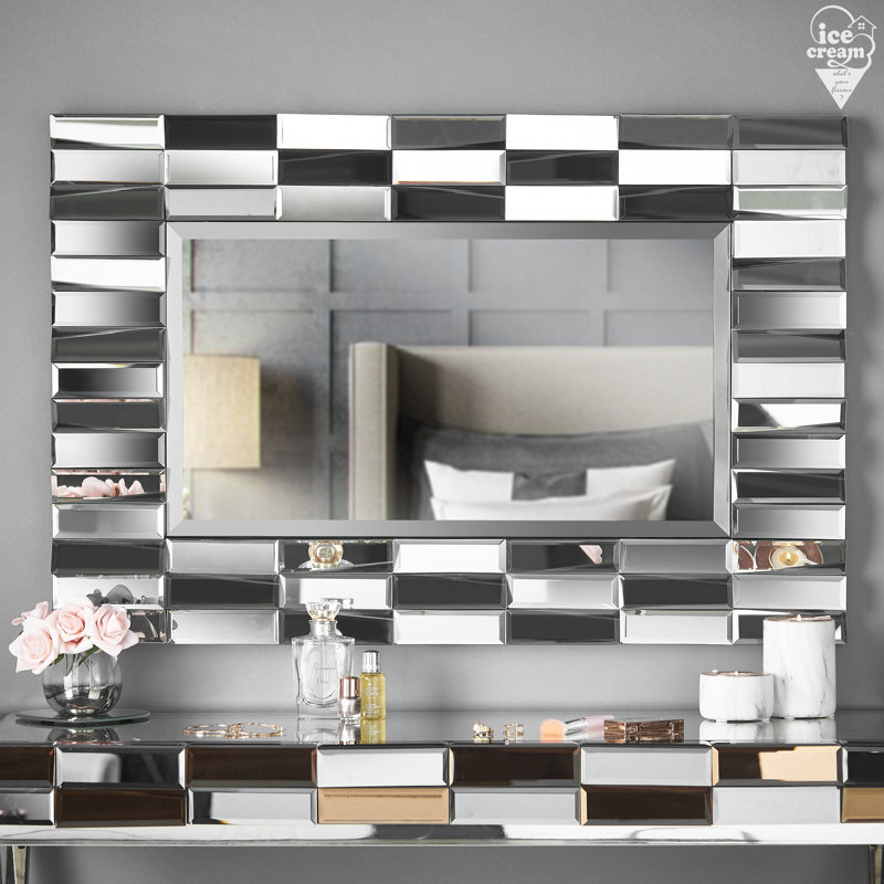 Pindall 78cm Glass Top Console Table, Silver/Grey